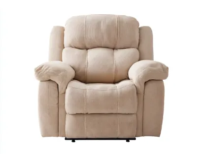 Fauteuil relax-Tissu velours côtelé-Mousse-94 x 88 x 101 cm-Beige clair-Style contemporain-Roomgetbay