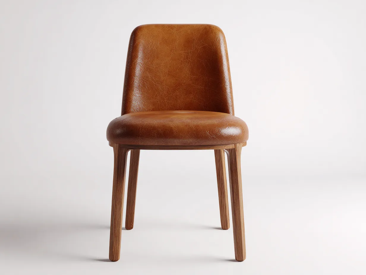 Chaise de salle à manger - Similicuir-Bois - 51 x 55 x 80 cm - Marron chaud - Style moderne-Roomgetbay