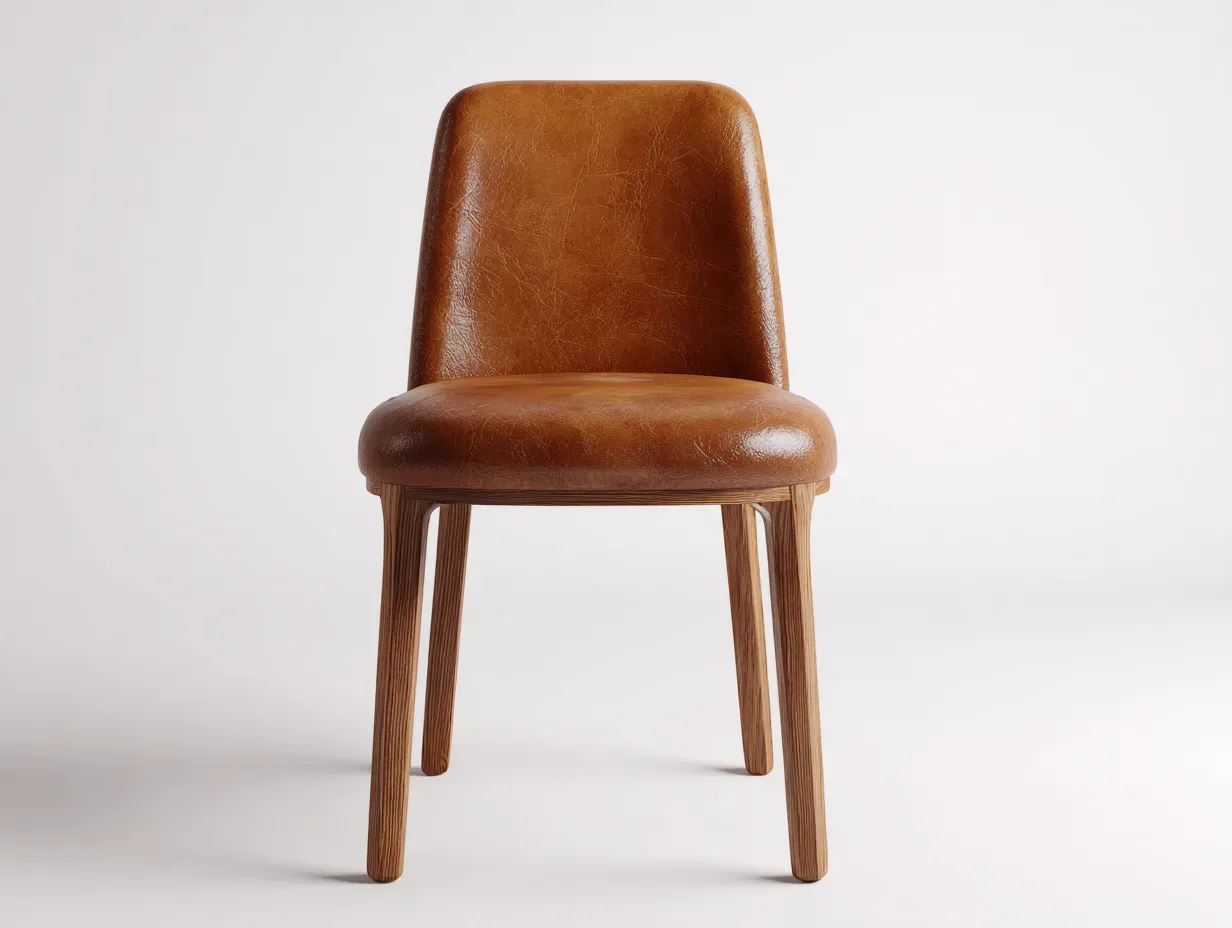 Chaise de salle à manger - Similicuir-Bois - 51 x 55 x 80 cm - Marron chaud - Style moderne-Roomgetbay