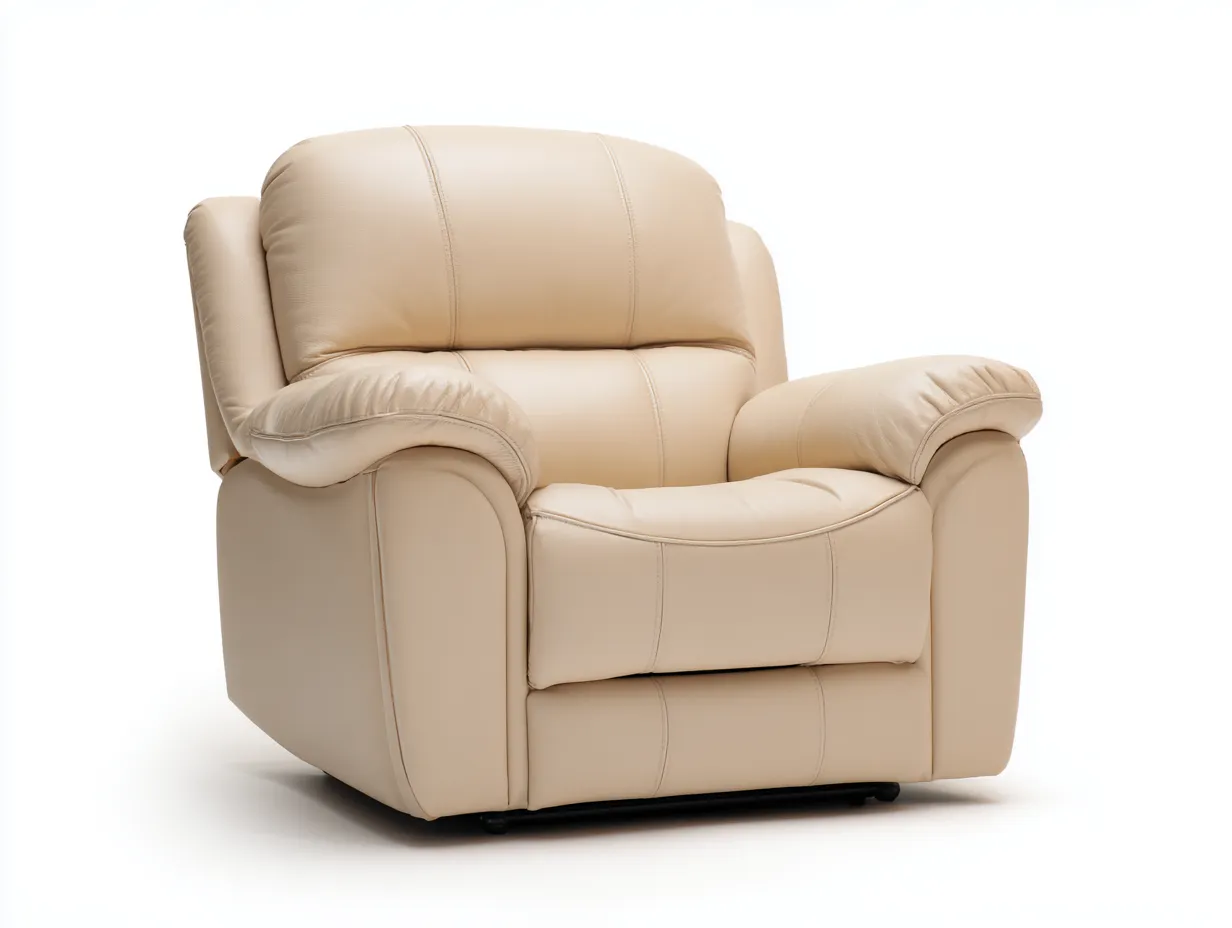 Fauteuil relax-Cuir synthétique-Mousse-98 x 92 x 102 cm-Beige-Style contemporain-Roomgetbay