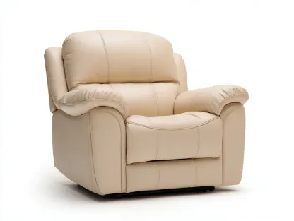 Fauteuil relax-Cuir synthétique-Mousse-98 x 92 x 102 cm-Beige-Style contemporain-Roomgetbay