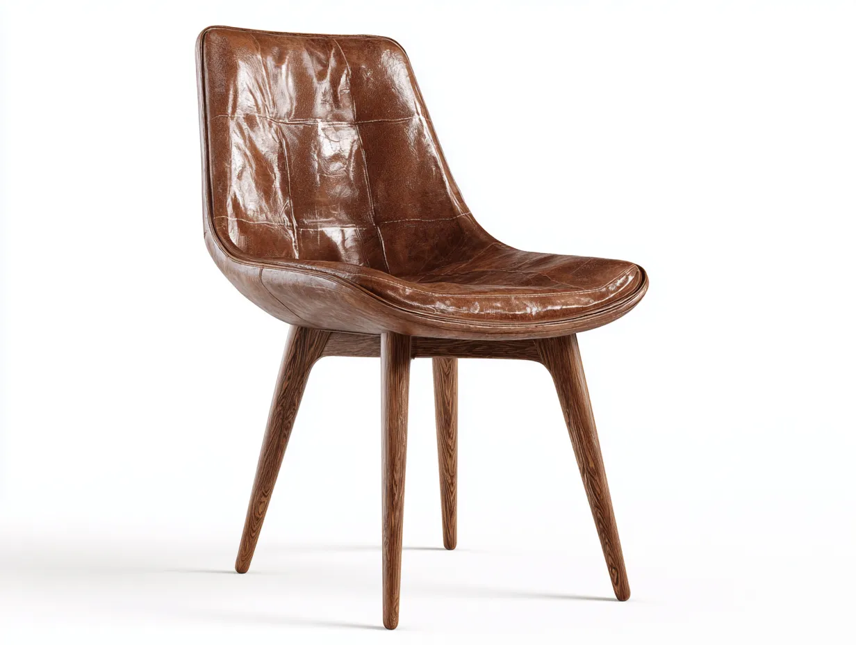 Chaise de salle à manger - Similicuir-Bois - 55 x 59 x 83 cm - Marron patiné - Style contemporain-Roomgetbay