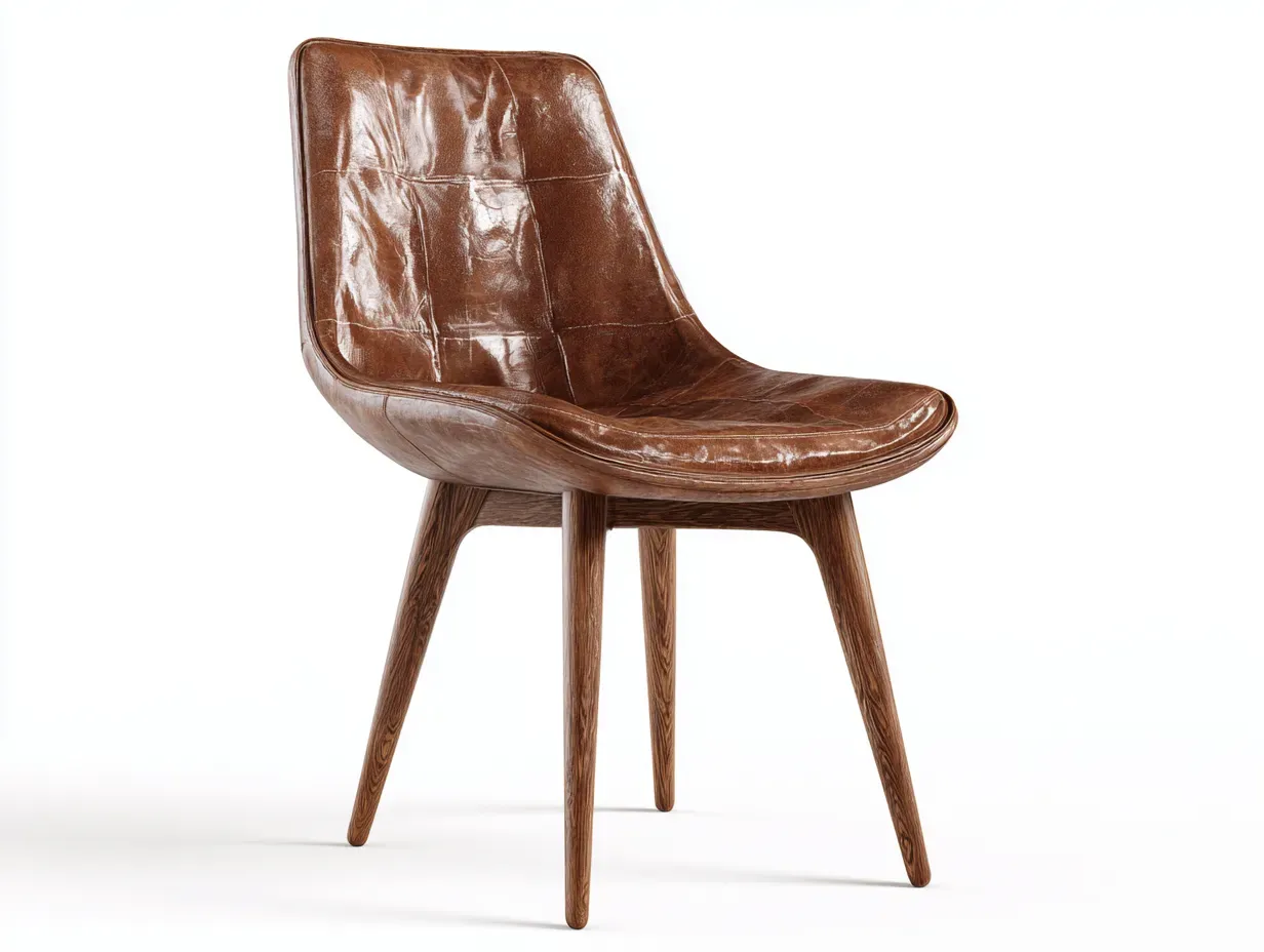 Chaise de salle à manger - Similicuir-Bois - 55 x 59 x 83 cm - Marron patiné - Style contemporain-Roomgetbay
