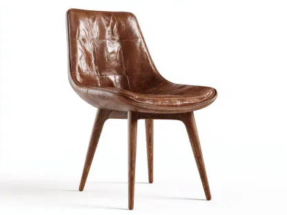 Chaise de salle à manger - Similicuir-Bois - 55 x 59 x 83 cm - Marron patiné - Style contemporain-Roomgetbay