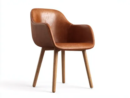 Chaise de salle à manger - Similicuir-Bois - 60 x 62 x 85 cm - Marron caramel - Style contemporain-Roomgetbay