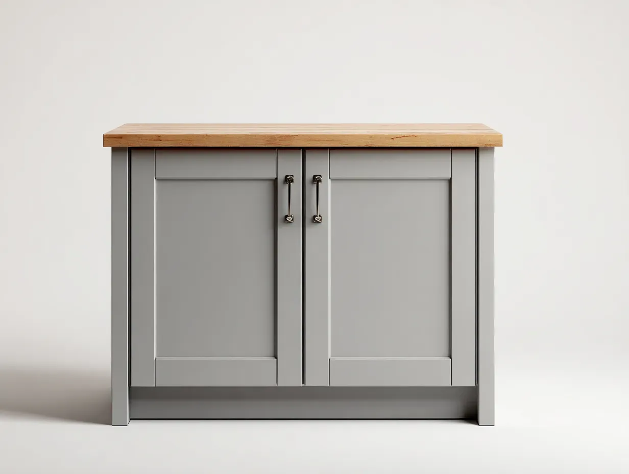 Buffet - Bois-MDF - 92 x 45 x 82 cm - Gris-Bois naturel - Style classique-Roomgetbay