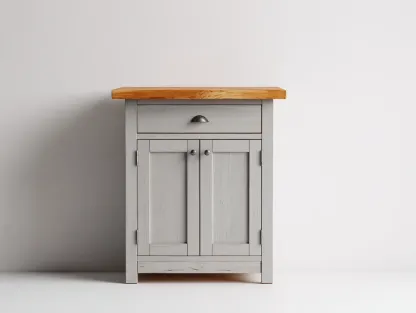 Buffet - Bois-MDF - 62 x 40 x 78 cm - Blanc-Bois naturel - Style rustique-Roomgetbay