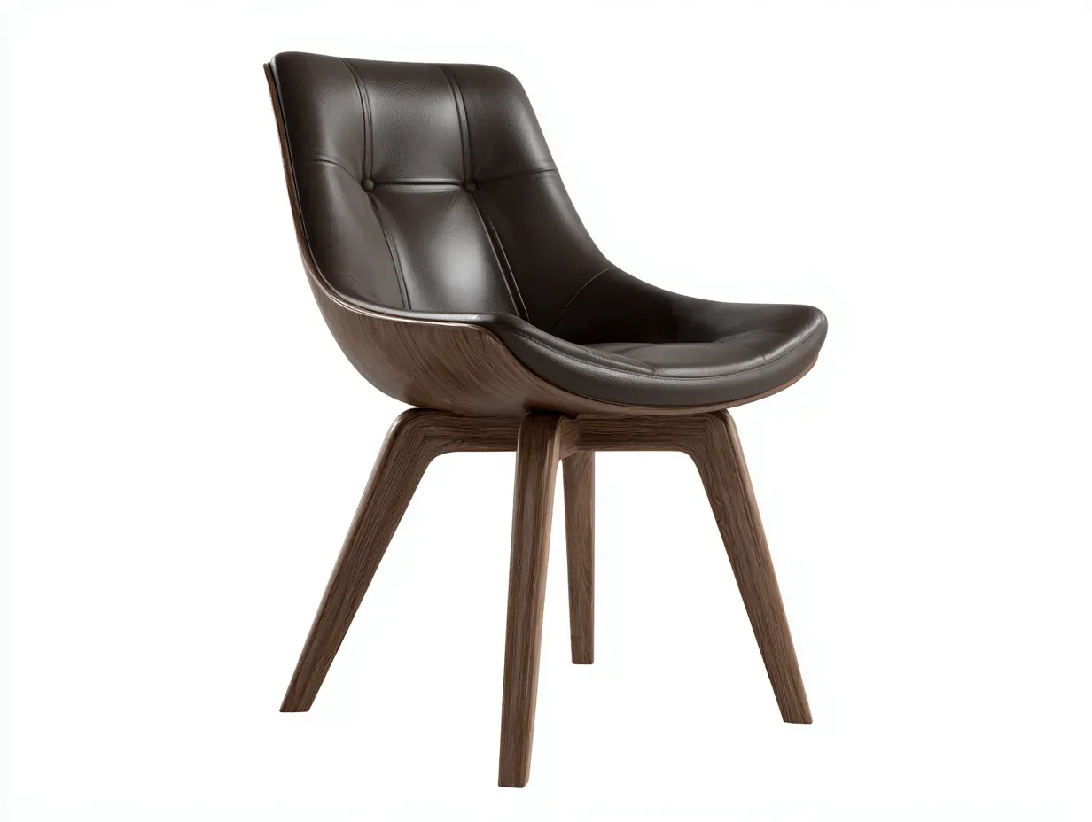 Chaise de salle à manger - Similicuir-Bois - 56 x 60 x 82 cm - Marron foncé - Style contemporain-Roomgetbay