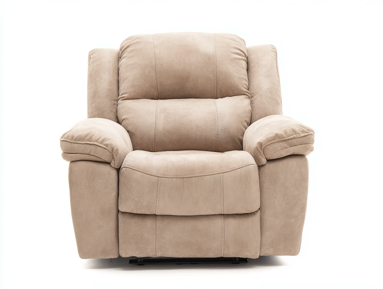 Fauteuil relax-Tissu microfibre-Mousse-97 x 91 x 103 cm-Beige-Style moderne-Roomgetbay