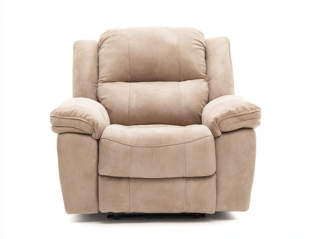 Fauteuil relax-Tissu microfibre-Mousse-97 x 91 x 103 cm-Beige-Style moderne-Roomgetbay