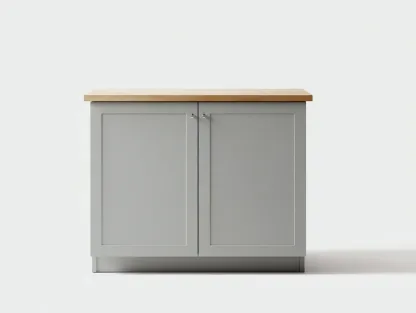 Buffet - Bois-MDF - 104 x 48 x 86 cm - Gris-Bois naturel - Style moderne-Roomgetbay