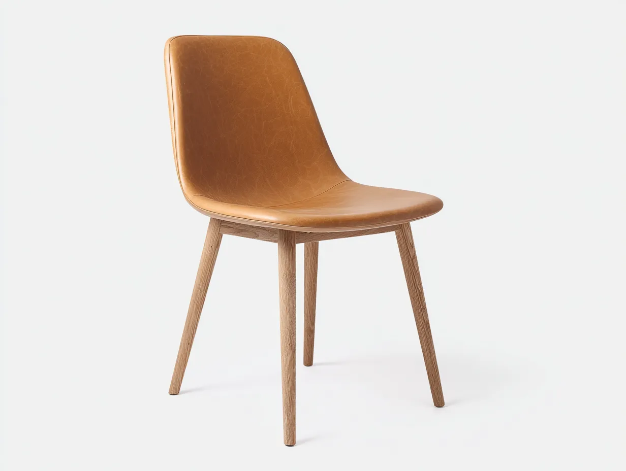 Chaise de salle à manger - Similicuir-Bois - 52 x 57 x 81 cm - Marron clair - Style moderne-Roomgetbay