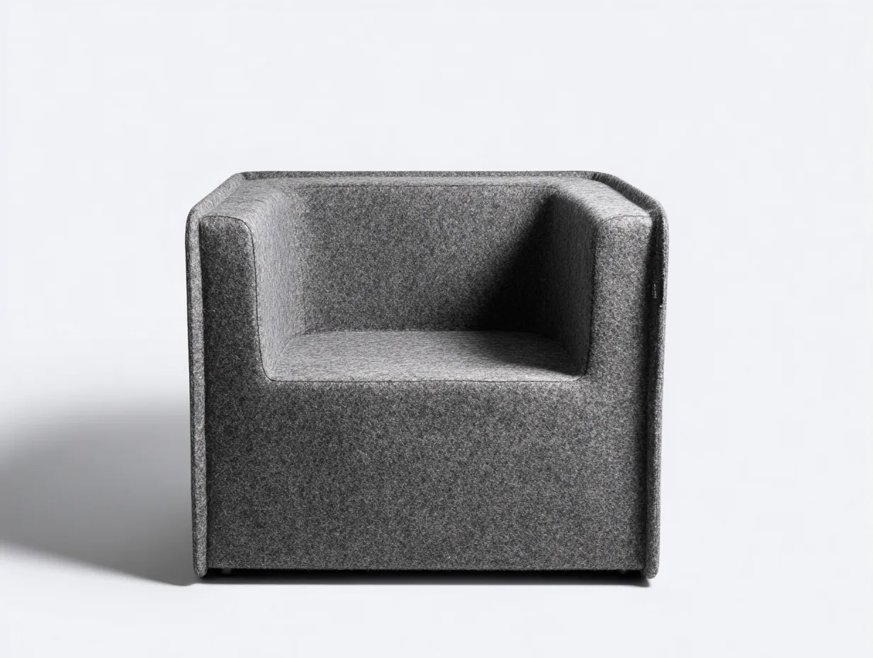 Sillón 72x70x72 cm - tejido gris claro - para salón - diseño cúbico compacto-Oakgoly