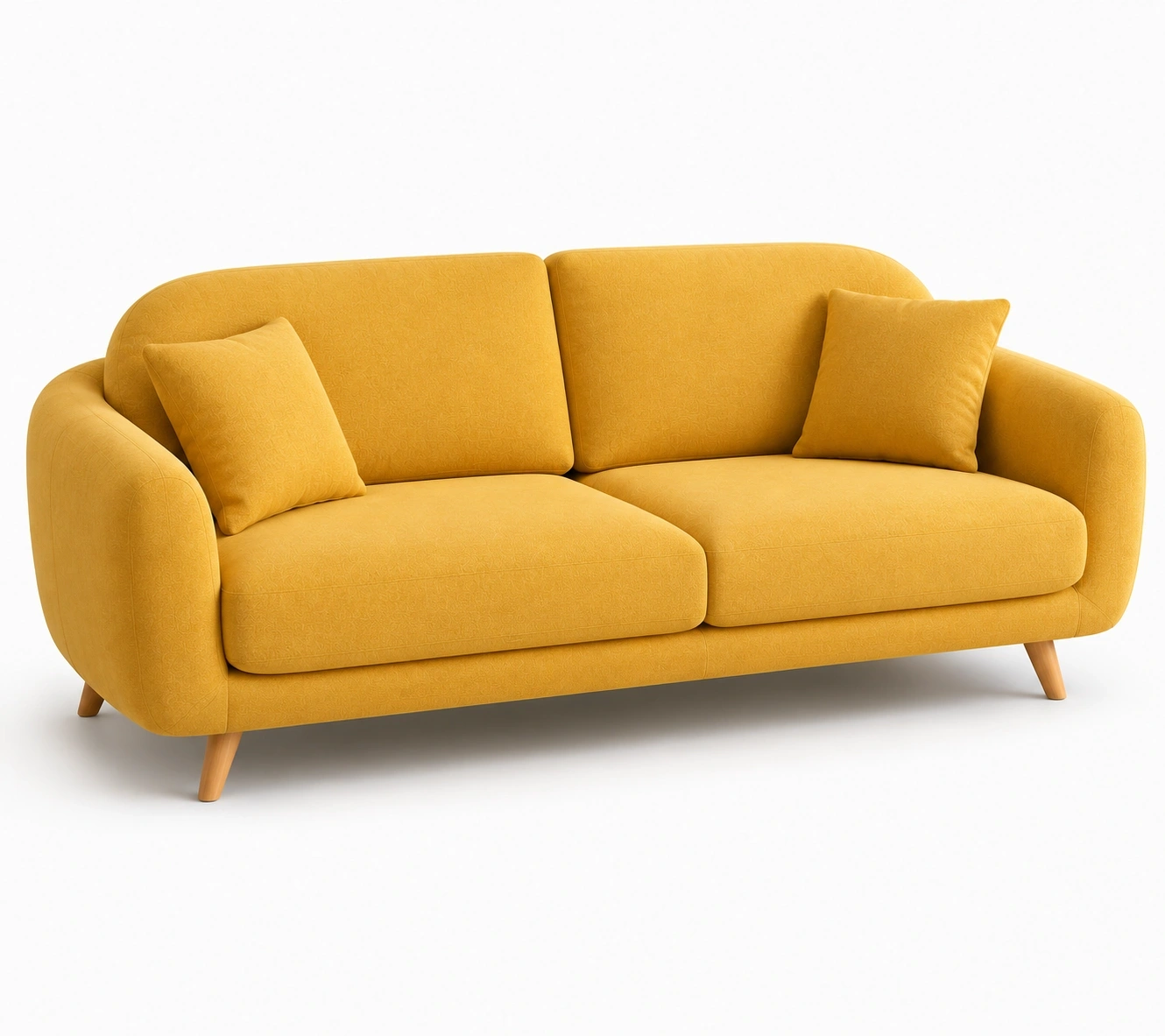 Sof� curvo beige de 3 plazas-ardenlivo
