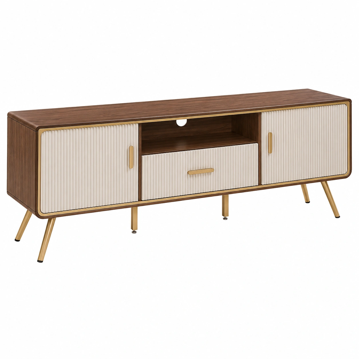 Mueble TV Nogal y beige moderno-meubariox