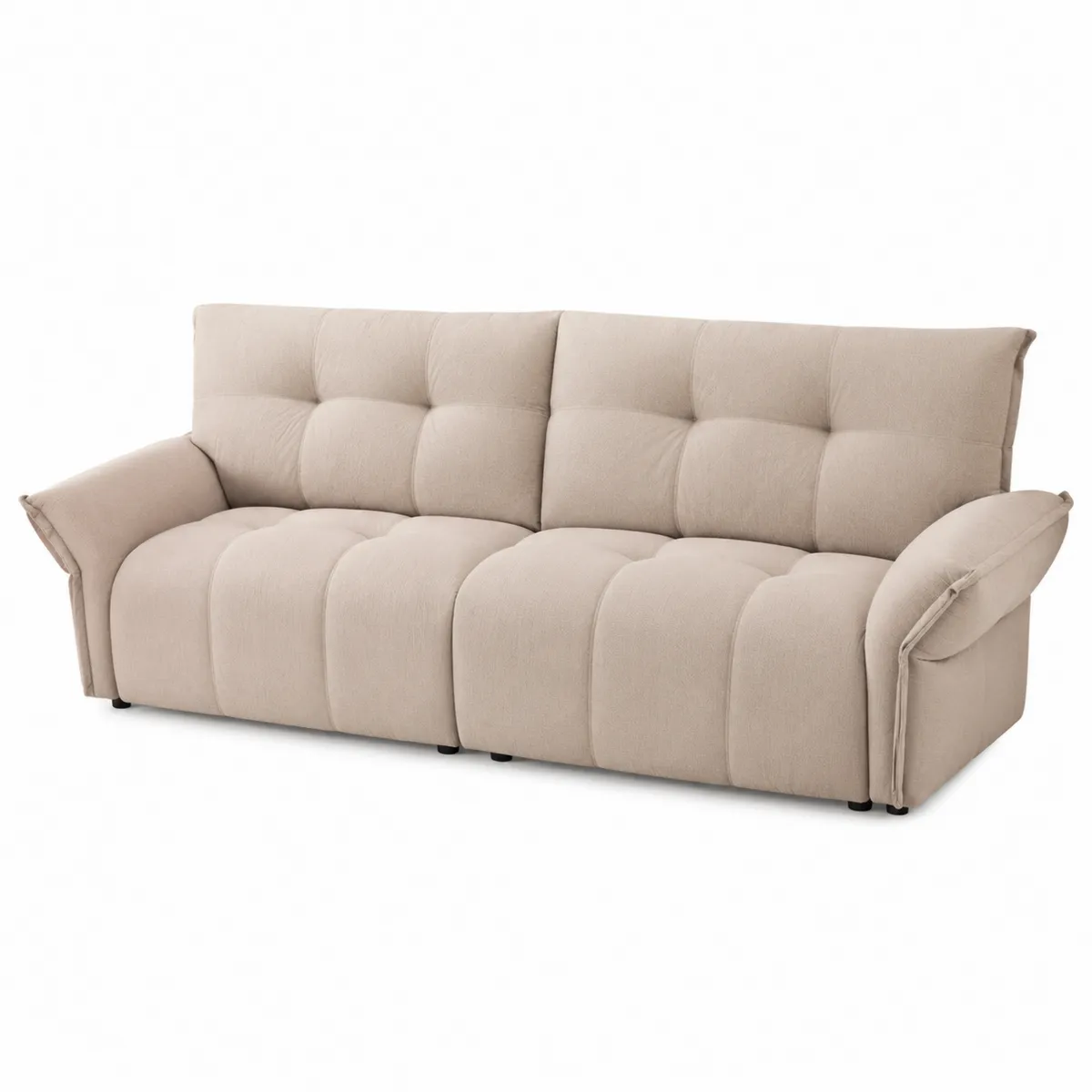 Sofa trzyosobowa z poliestru 230 cm Beżowa
