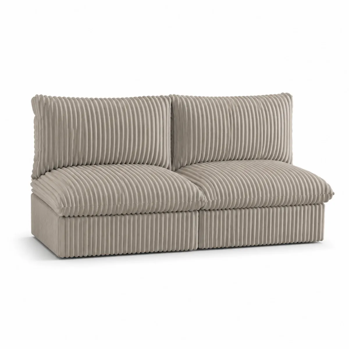 Dwuosobowa sofa z sztruksu beżowego