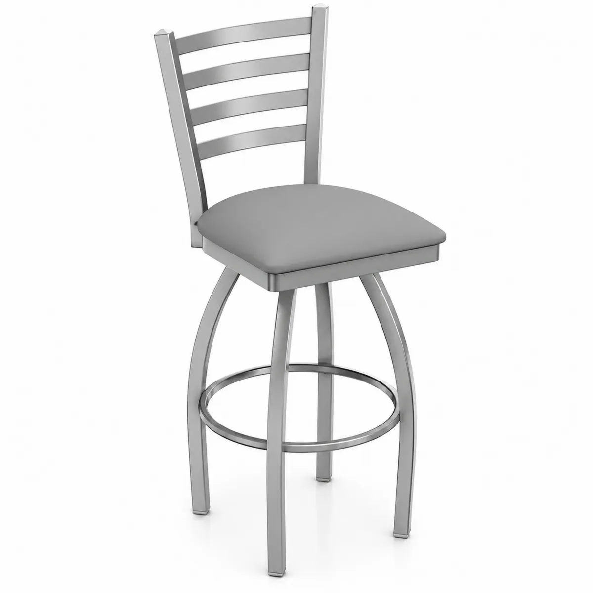 Stołek barowy metalowy obrotowy 105 cm Szary