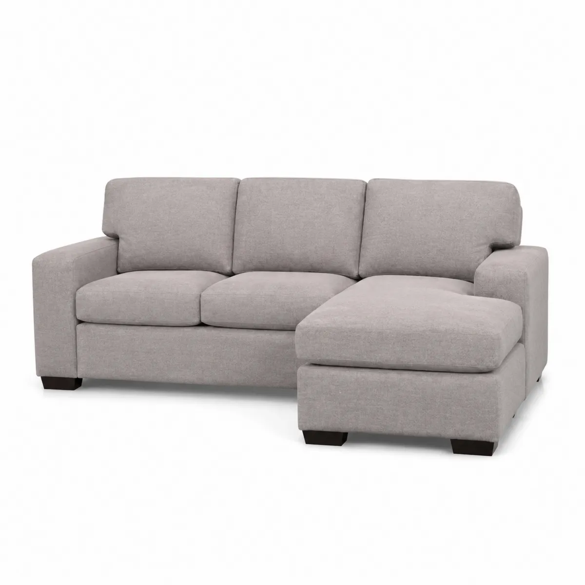 Sofa narożna z tkaniny poliestrowej, szara, 230 cm