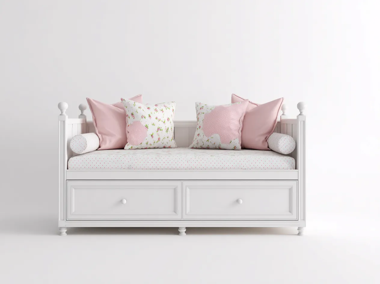 Schlafsofa-Holz-203x96x83 cm-Weiß-Landhausstil-Jarigahaus