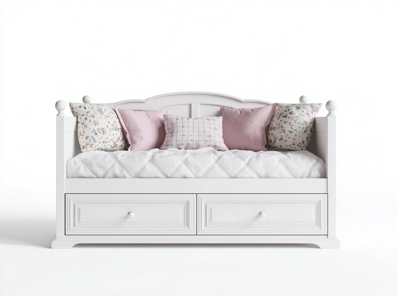 Schlafsofa-Holz-208x97x85 cm-Weiß-Klassischer Landhausstil-Jarigahaus