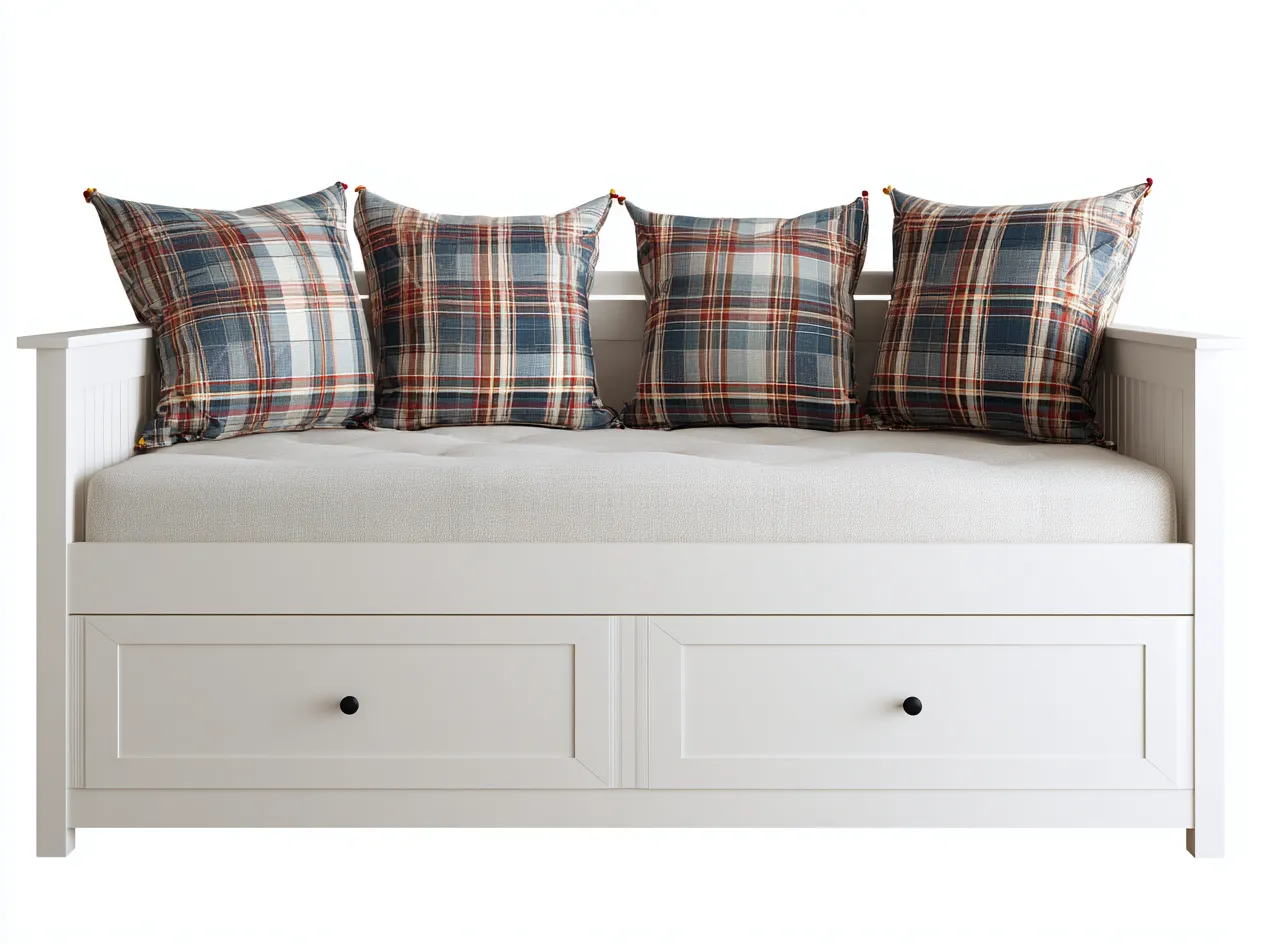 Schlafsofa-Holz-204x91x78 cm-Weiß-Klassischer Stil-Jarigahaus