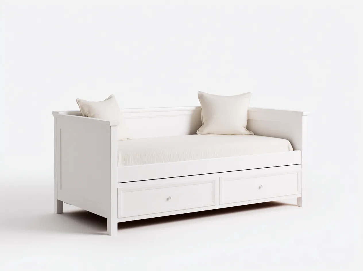 Schlafsofa-Holz-198x92x78 cm-Weiß-Landhausstil-Jarigahaus