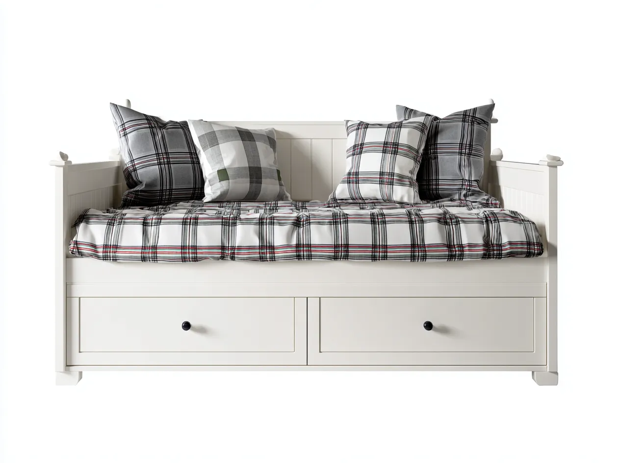 Schlafsofa-Holz-207x93x79 cm-Weiß-Rustikaler Stil-Jarigahaus