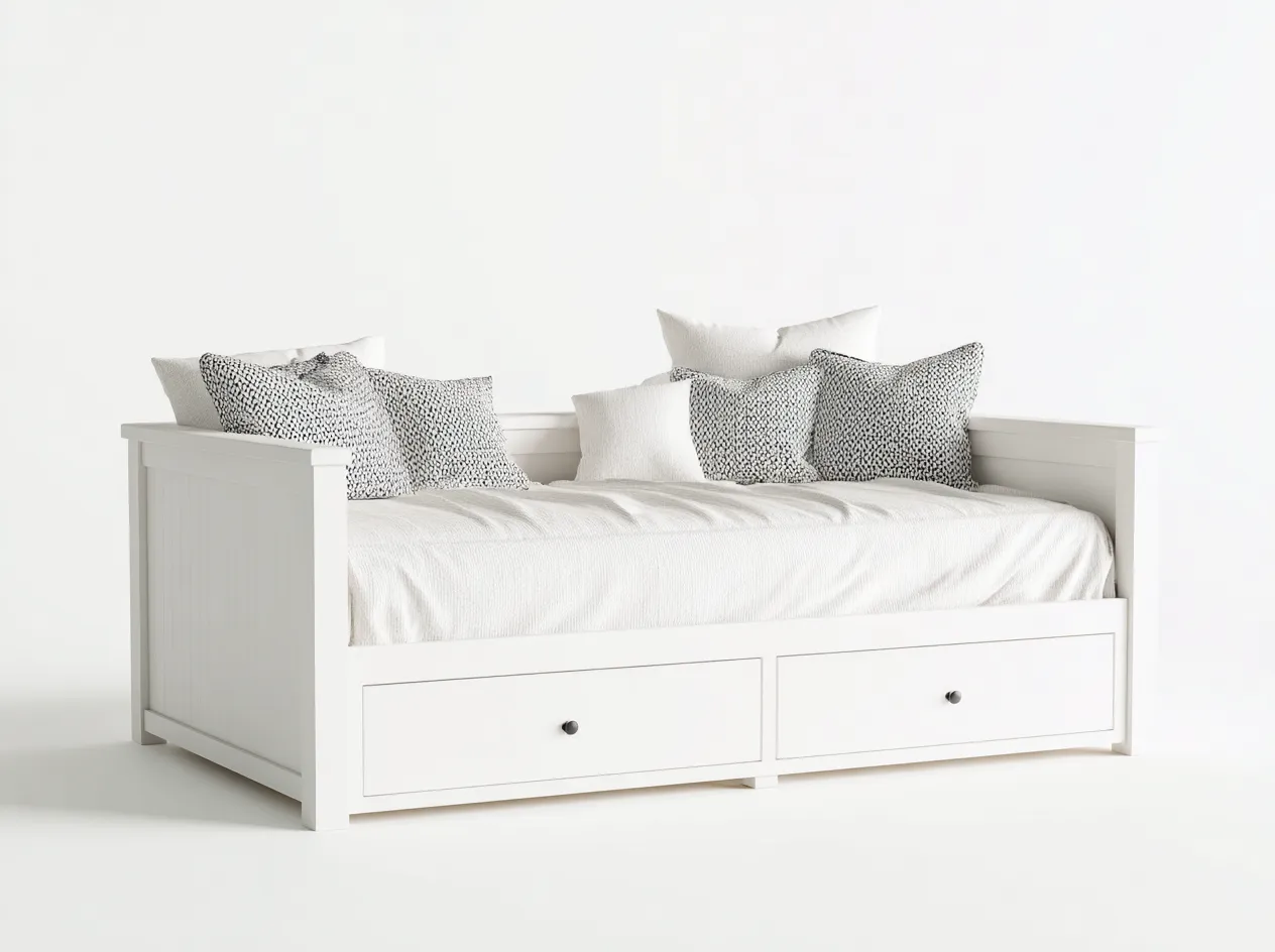 Schlafsofa-Holz-205x95x80 cm-Weiß-Modernes Design-Jarigahaus