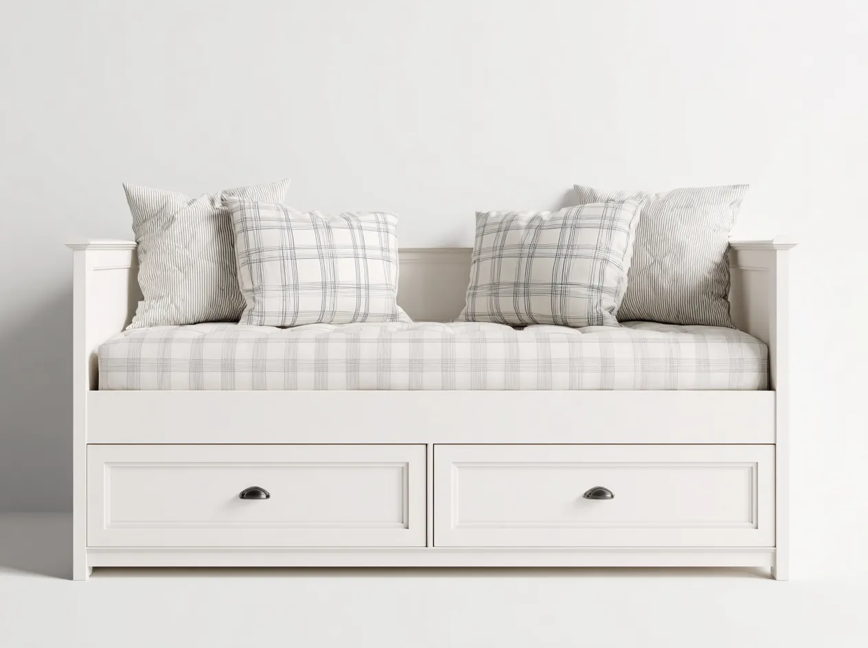 Schlafsofa-Holz-203x94x81 cm-Weiß-Skandinavischer Stil-Jarigahaus