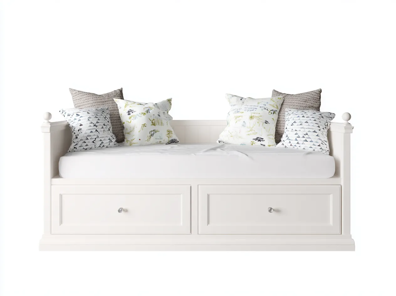 Schlafsofa-Holz-201x93x82 cm-Weiß-Klassischer Stil-Jarigahaus