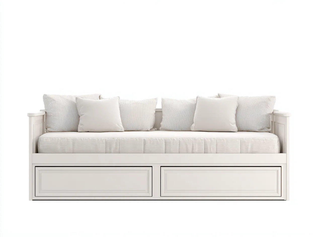 Schlafsofa-Holz-210x98x82 cm-Weiß-Klassischer Stil-Jarigahaus
