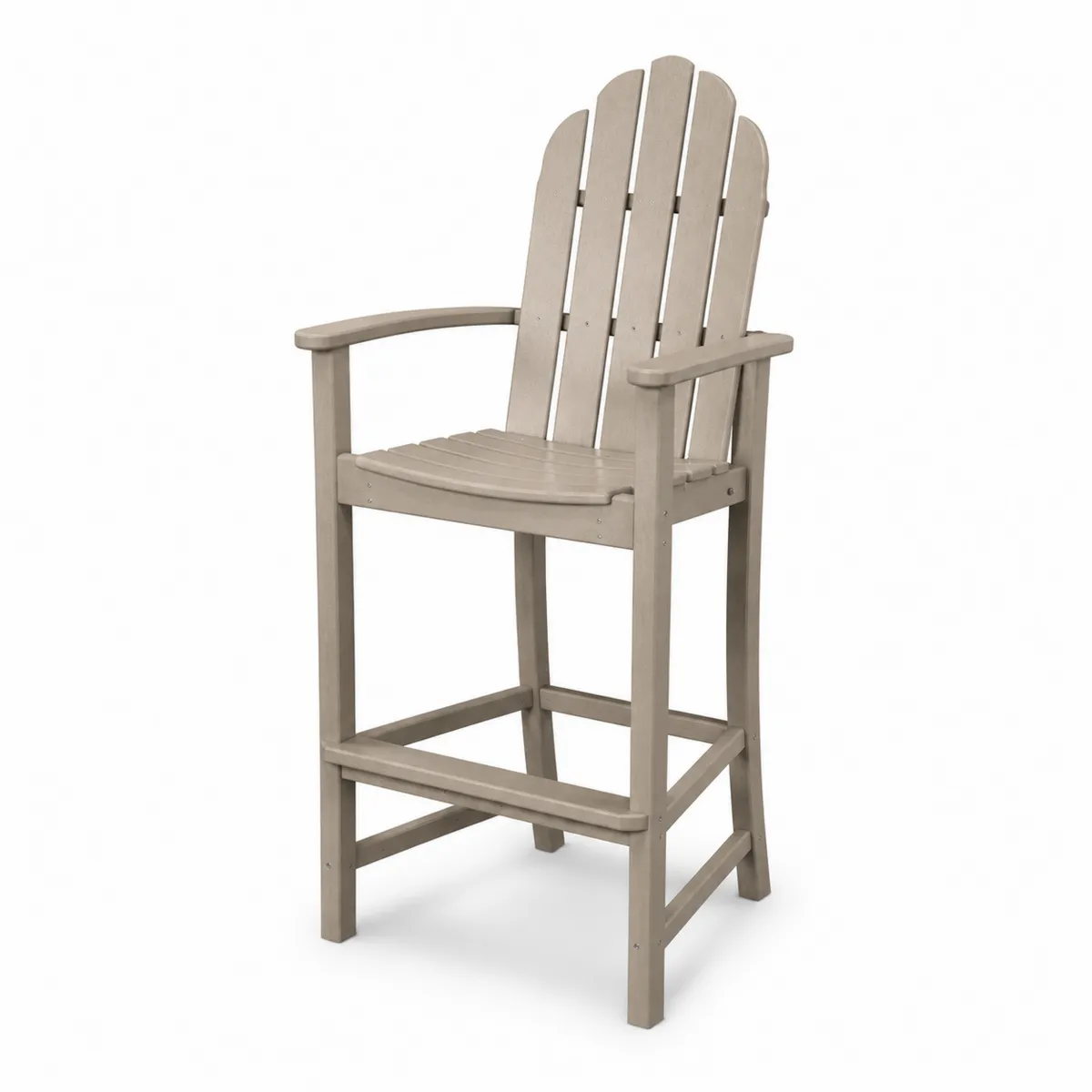 Barhocker mit Armlehnen aus Kunststoffholz Beige 120 cm-Xelvortiqo