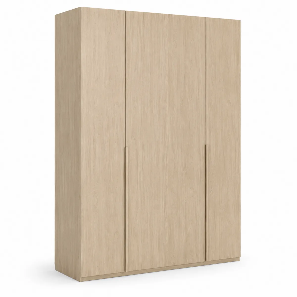 Kleiderschrank aus Eichenholz mit vier Türen 200cm x 150cm x 60cm Natur-Xelvortiqo