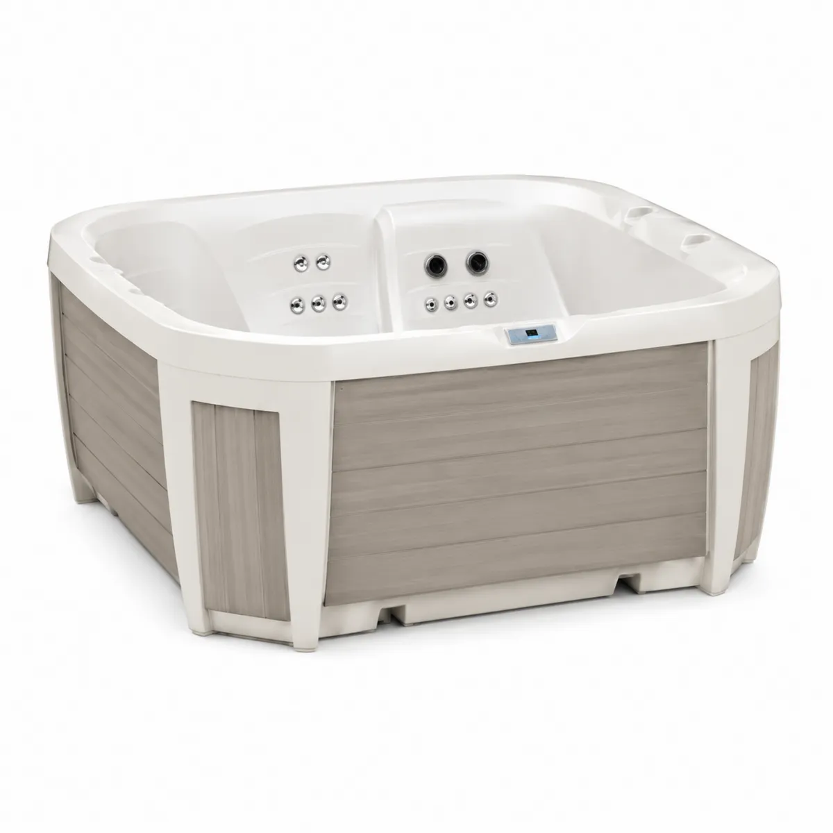 Rechteckiger Whirlpool 2-Personen Acryl Weiß/Grau-Xelvortiqo