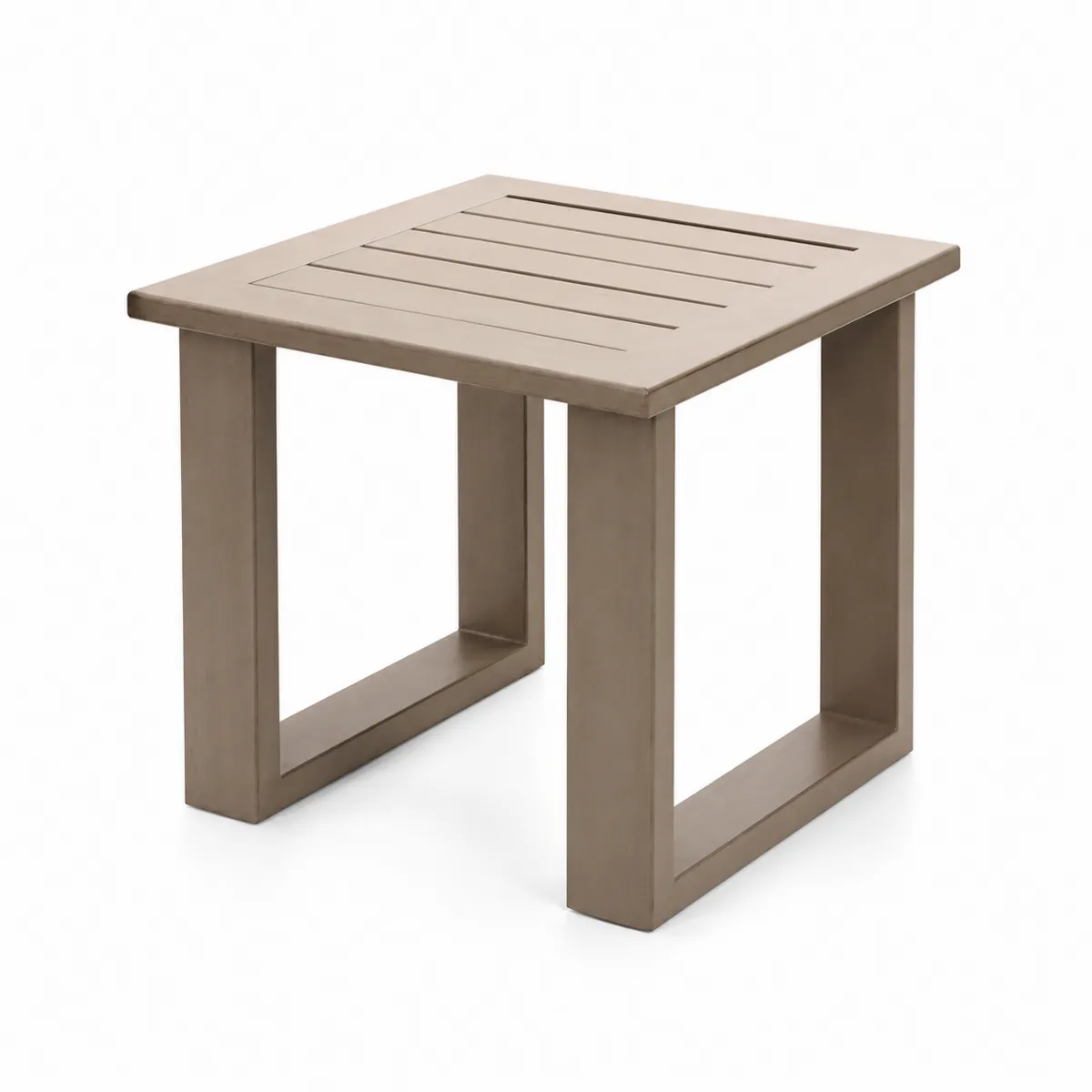 Aluminium Beistelltisch 50x50x45 cm Braun