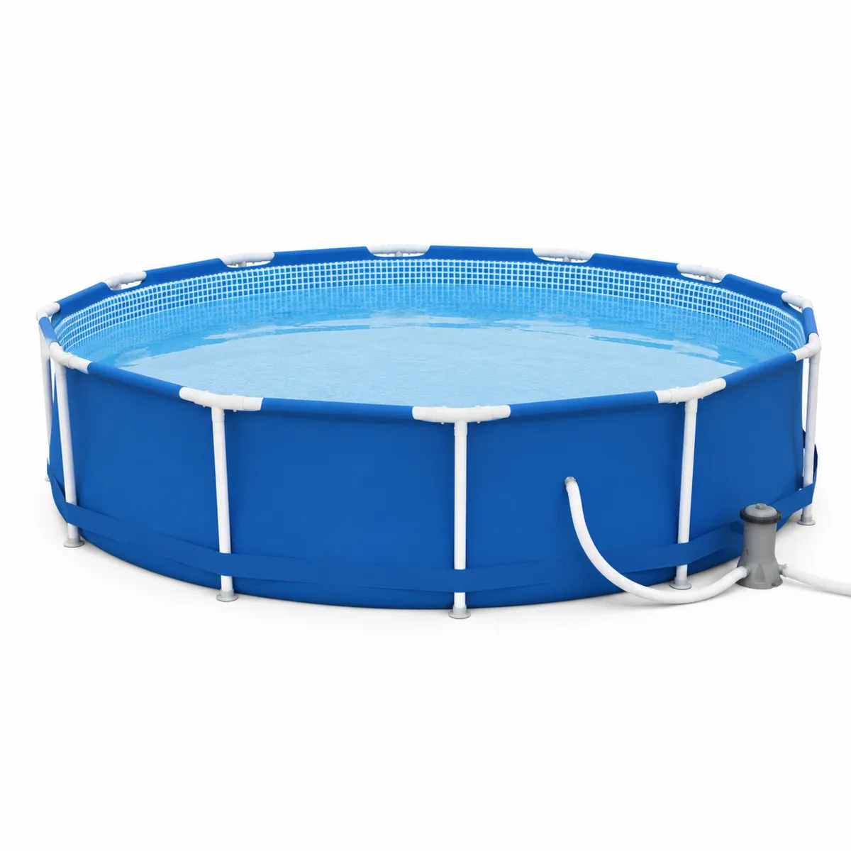 Rundes PVC-Pool mit Stahlrahmen 300x76 cm Blau