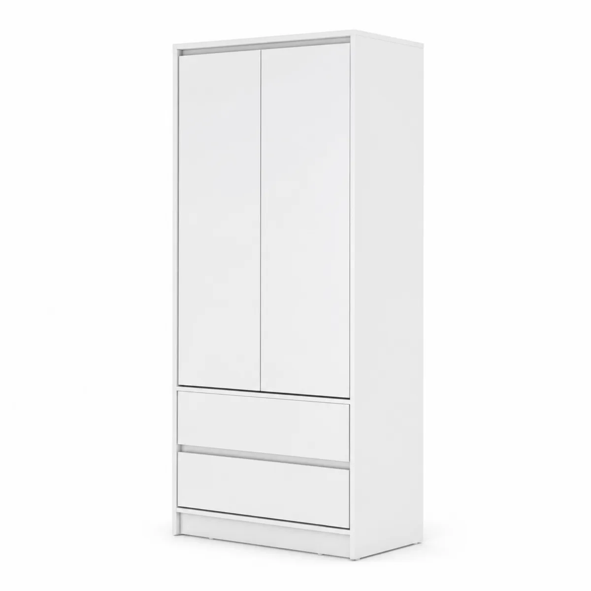 Kleiderschrank mit Schubladen Holz Weiß 180x80x50 cm