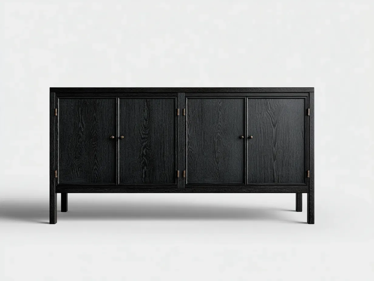 Meuble d'entrée - bois-métal - 186 x 47 x 81 cm - noir - style moderne classique-Nookgethub