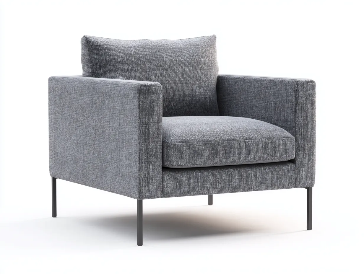 Sessel Webstoff 90x84x76 cm - Mittelgrau und Schwarz - Wohnzimmer-Sessel mit Metallbeinen-Cozymyio