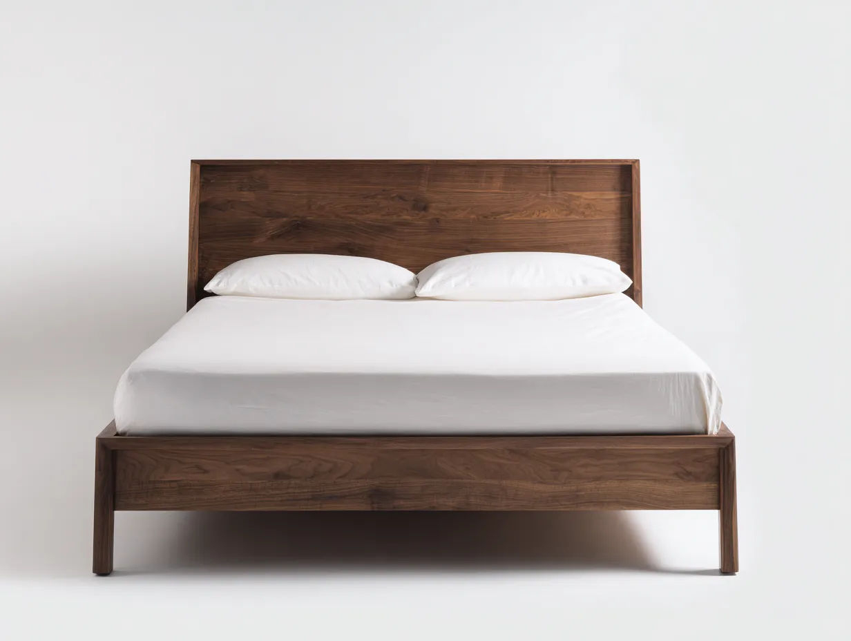 Doppelbett 214x168x105 cm - Holzoptik Dunkelbraun - für das Schlafzimmer - klassisches Rahmenbett-Cozymyio