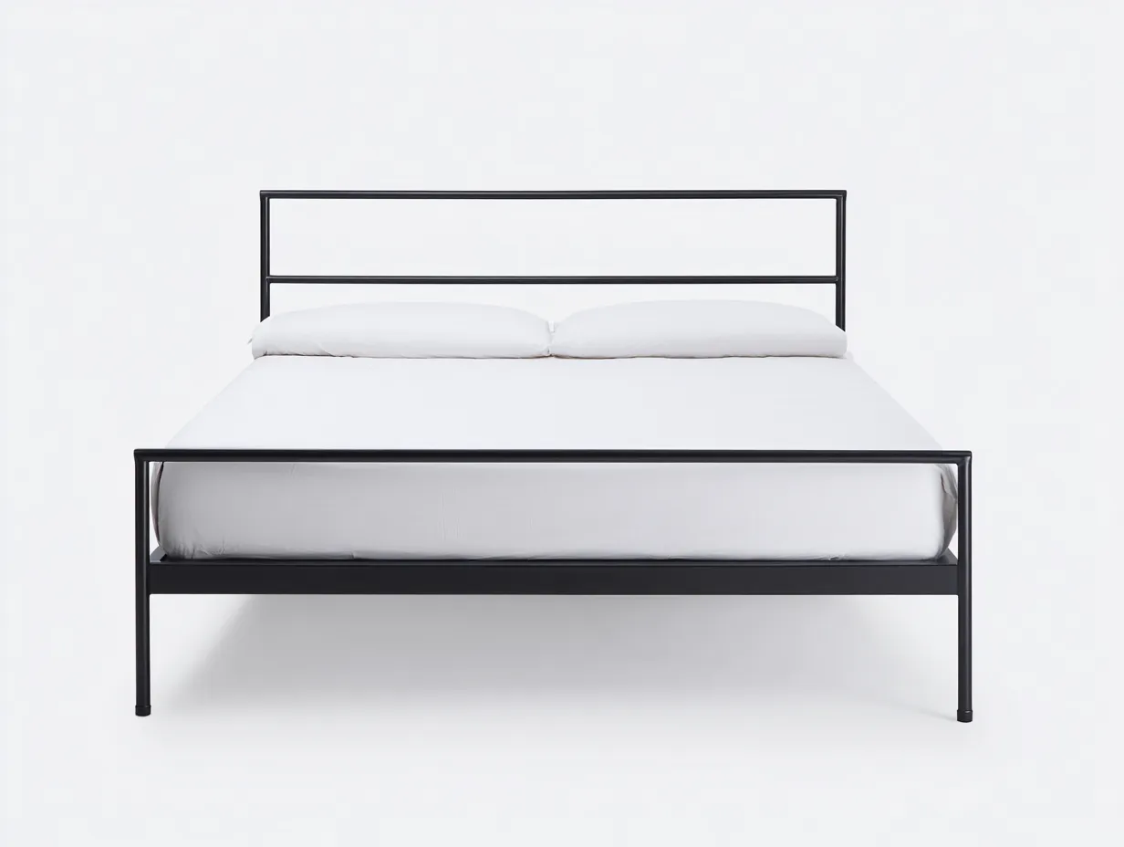 Doppelbett 211x168x100 cm - Metall Schwarz - für das Schlafzimmer - minimalistisches Gestell-Cozymyio