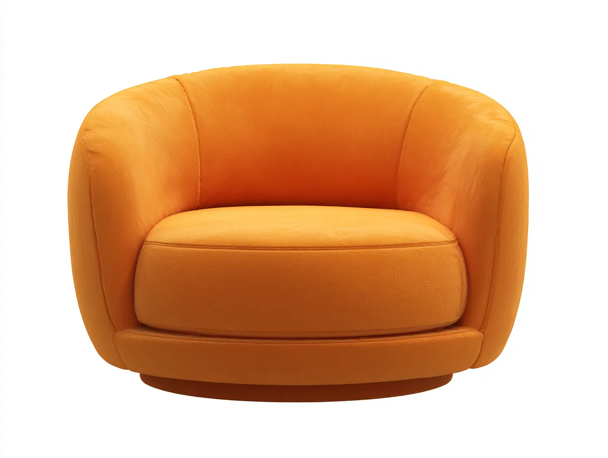 Sessel Polsterstoff 88x82x72 cm - Safranorange - Wohnzimmer-Sessel mit geschlossener Rundform-Cozymyio