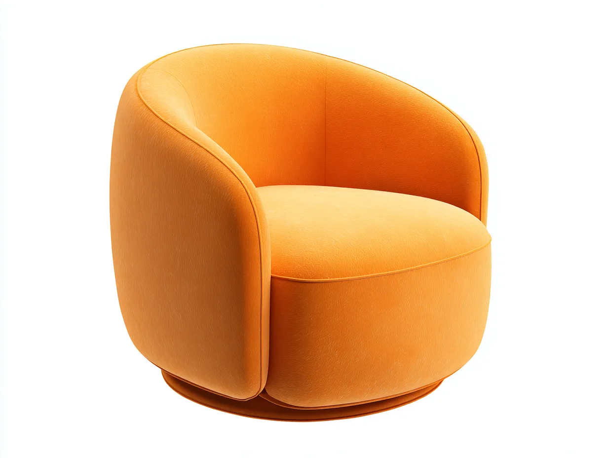 Sessel Stoff 86x81x73 cm - Goldorange - Wohnzimmer-Sessel mit breiter Sitzfläche-Cozymyio
