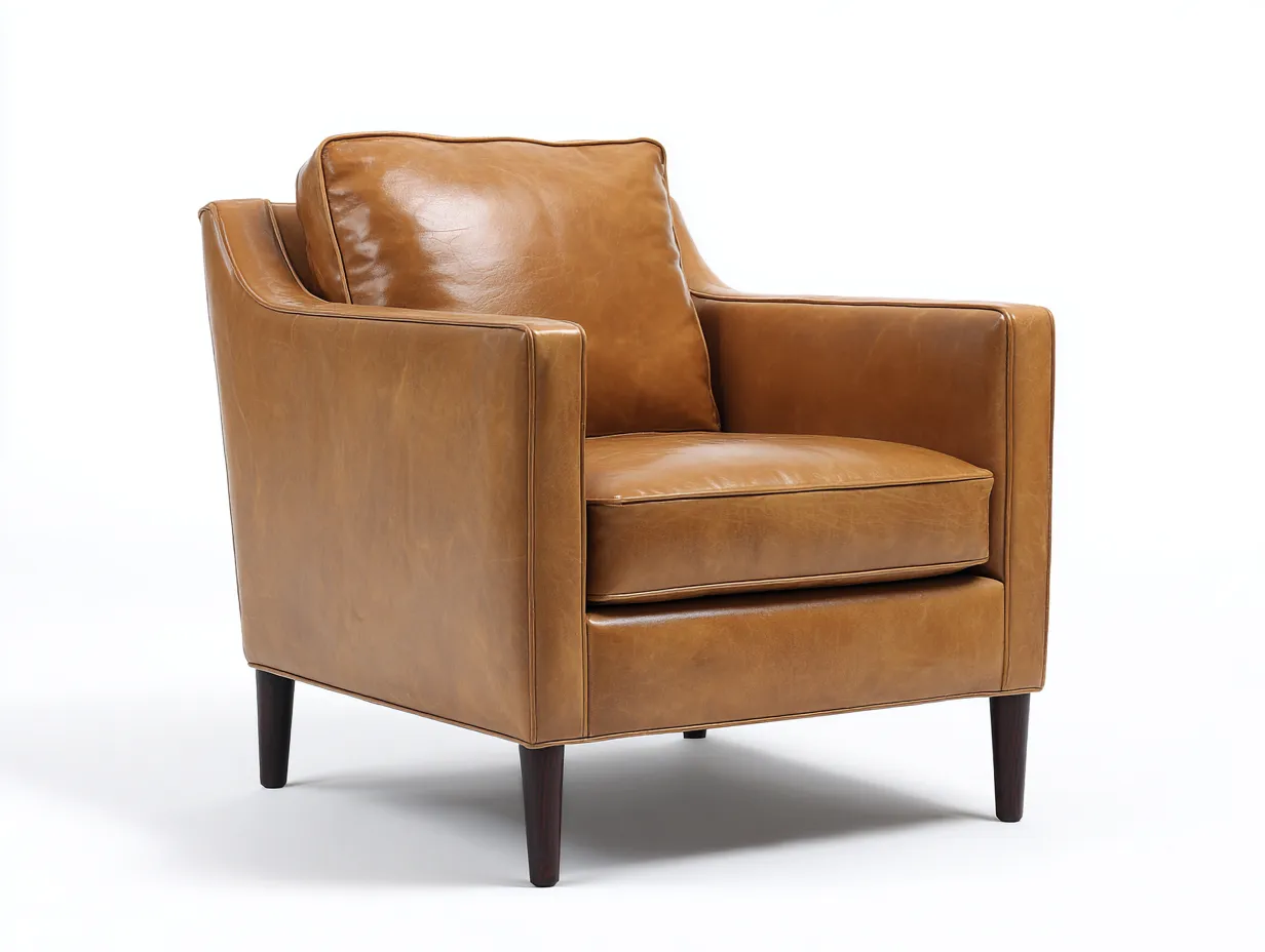Sessel Kunstleder 88x83x75 cm - Hellbraun und Schwarz - Wohnzimmer-Sessel mit geraden Armlehnen-Cozymyio