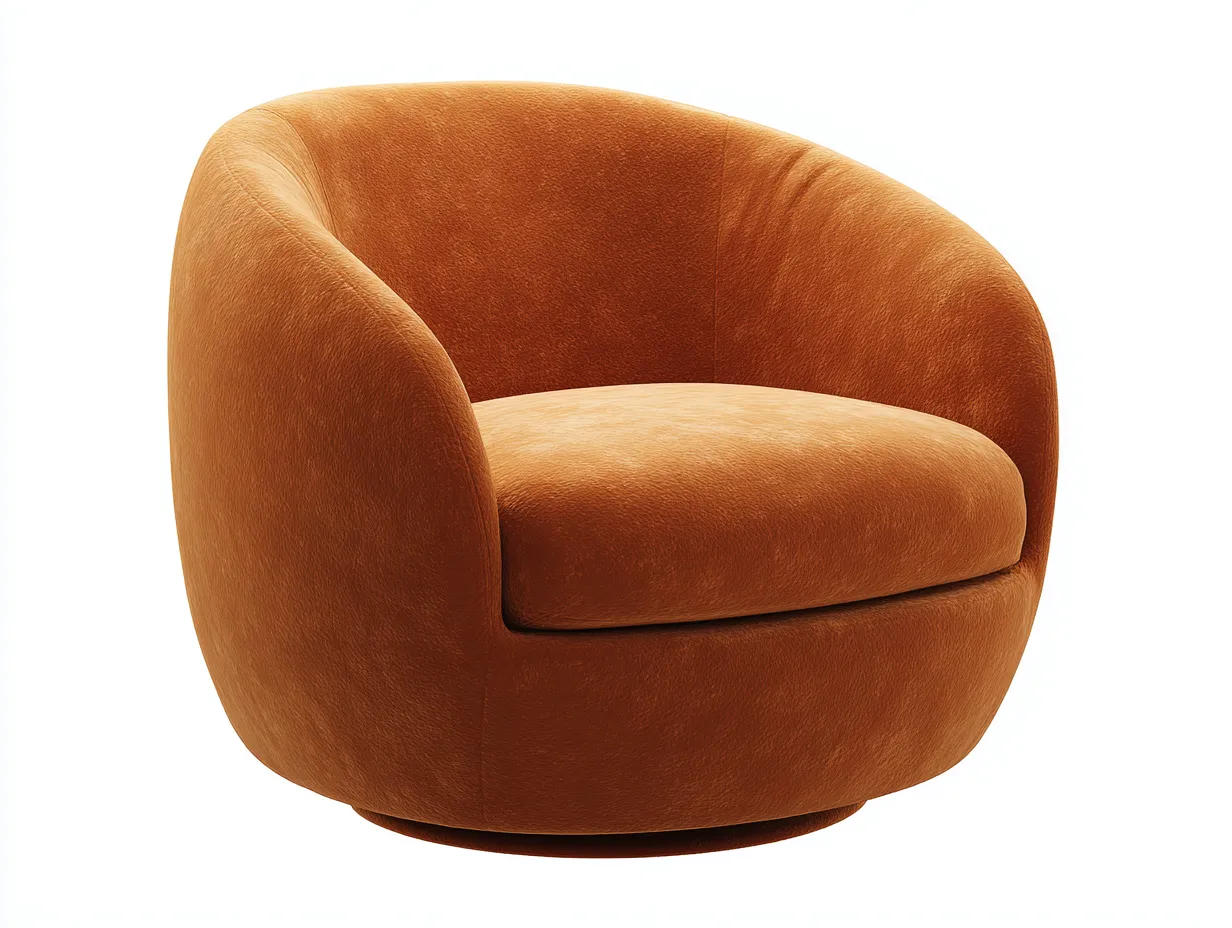 Sessel Boucléoptik 86x80x73 cm - Terrakottaorange - Wohnzimmer-Sessel für Loungeecke-Cozymyio