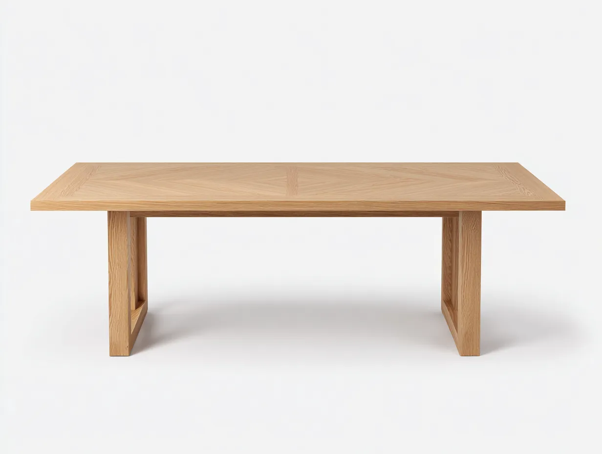 Esstisch aus Eichenoptik 180x95x75 cm - Naturbraun - für das Esszimmer - rechteckiges Modell mit markanten Rahmenseiten-Craftuphub