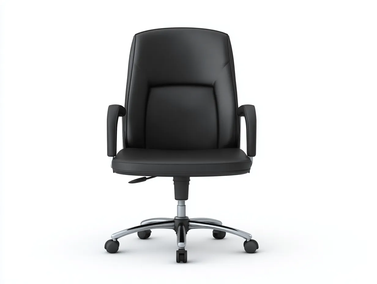 Bürostuhl Kunstleder 64x67x103-111 cm - Schwarz - höhenverstellbar mit Armlehnen und Rollen für Homeoffice-Craftuphub
