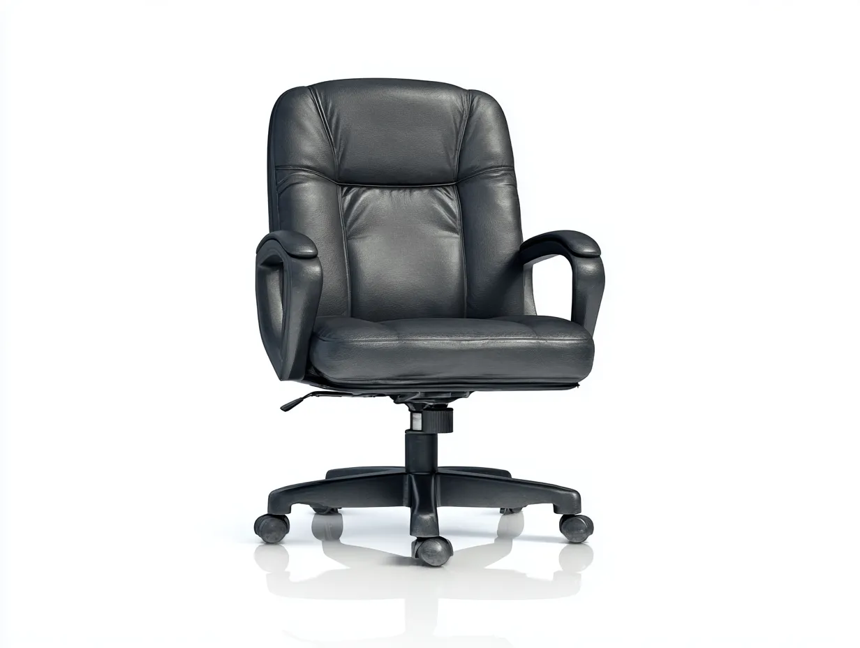 Bürostuhl Kunstleder 66x70x104-112 cm - Dunkelgrau - gepolstert mit Rollen und hoher Rückenlehne für Büro-Craftuphub