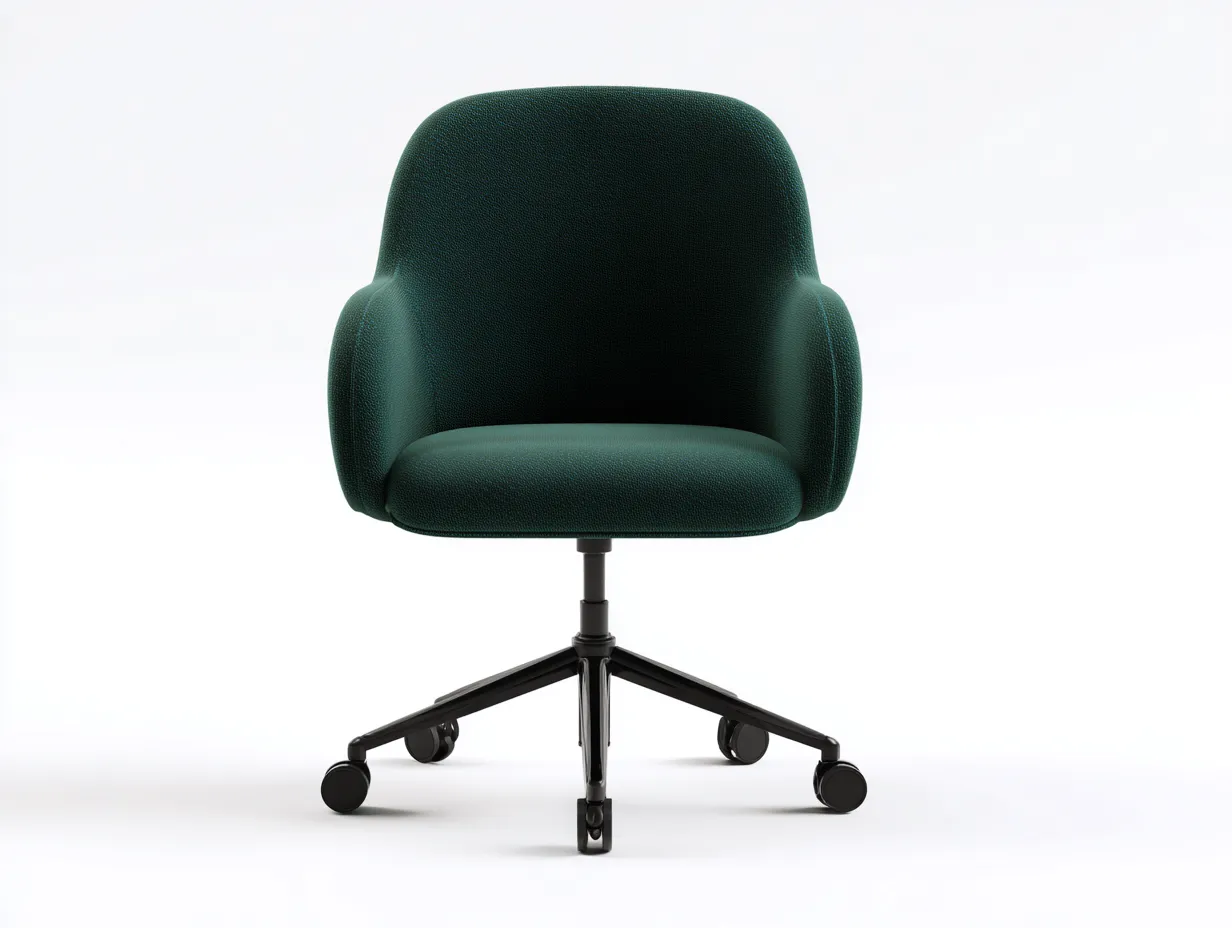 Bürostuhl Stoff 61x63x84-94 cm - Dunkelgrün - drehbar mit Rollen und gepolsterter Schale für Büro-Craftuphub